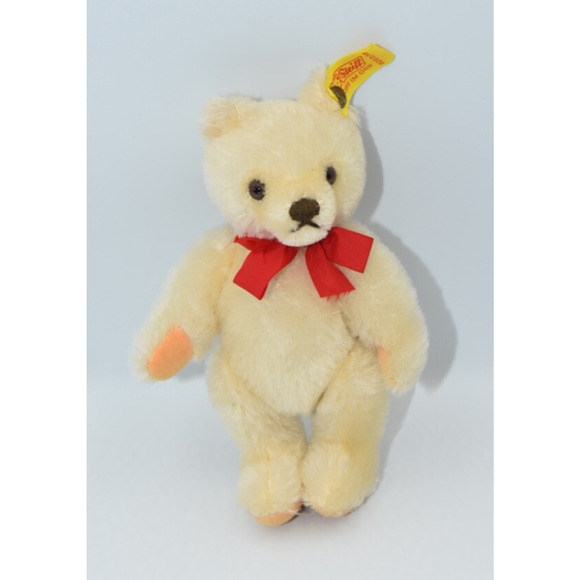 Vintage 1980's Teddy Bear Steiff Honey Mohair Jointed 0203/18 Button Tag - Picture 1 of 8